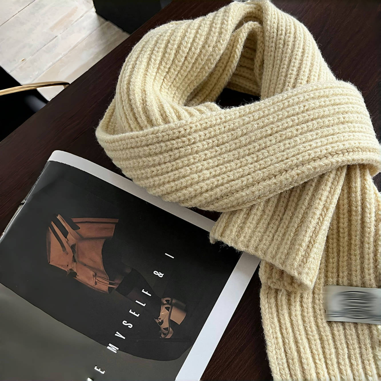 【グッズ】多色展開 冬 ニット スカーフ