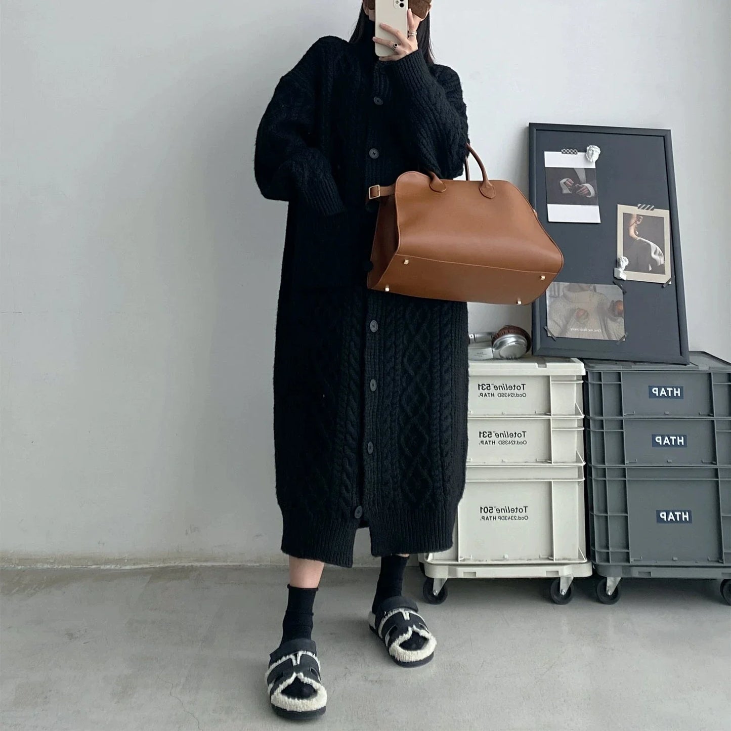 【ワンピース】冬 日系 目立つ 上質 合わせやすい 長袖ニットセーターワンピース 【FCシリーズ】