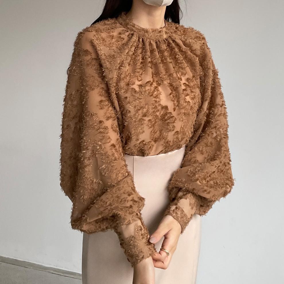 【トップス】秋冬 日系 人気 ファッション レース シフォンシャツ