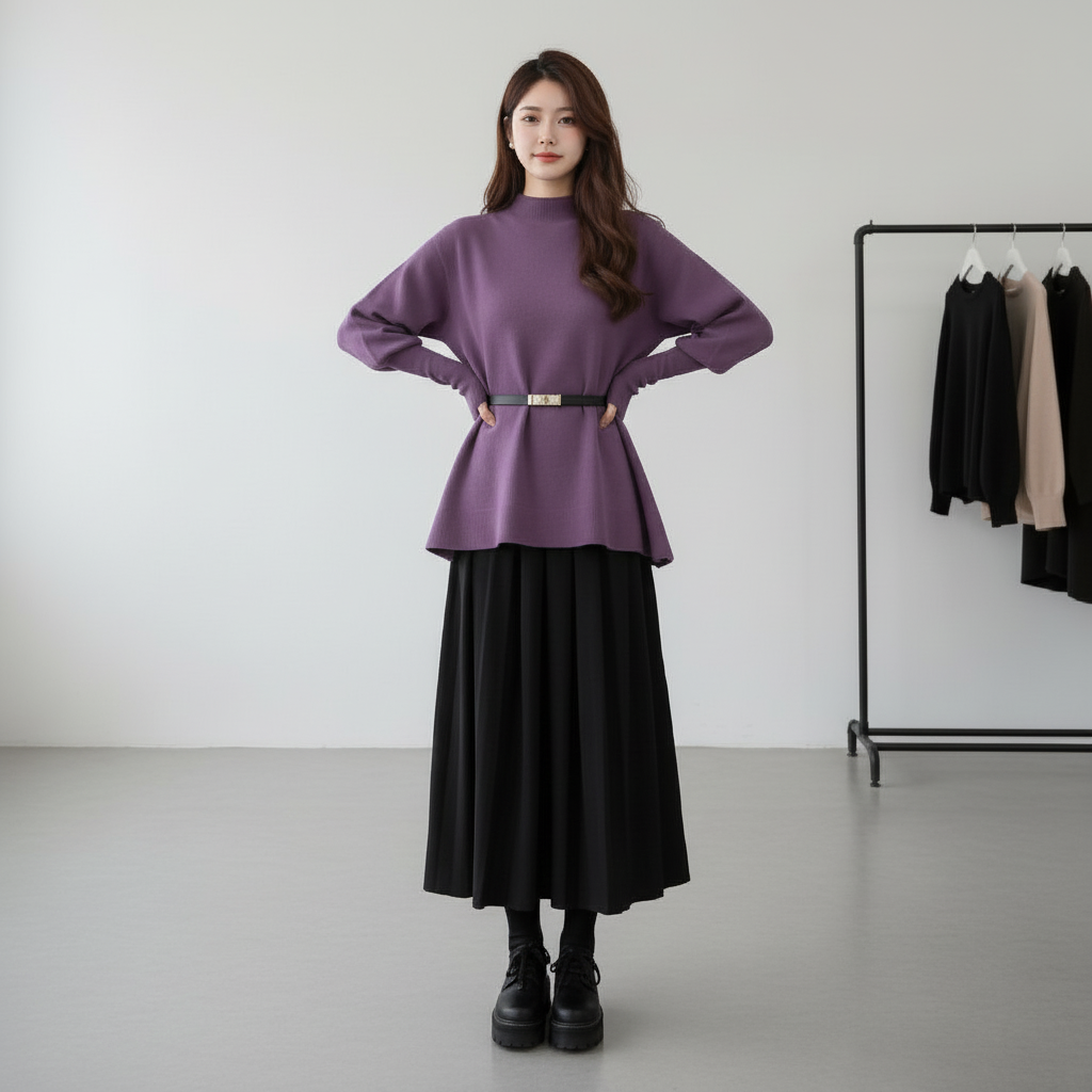 【セットアップ】きれいな ニット セーター + スカート 【JZシリーズ】