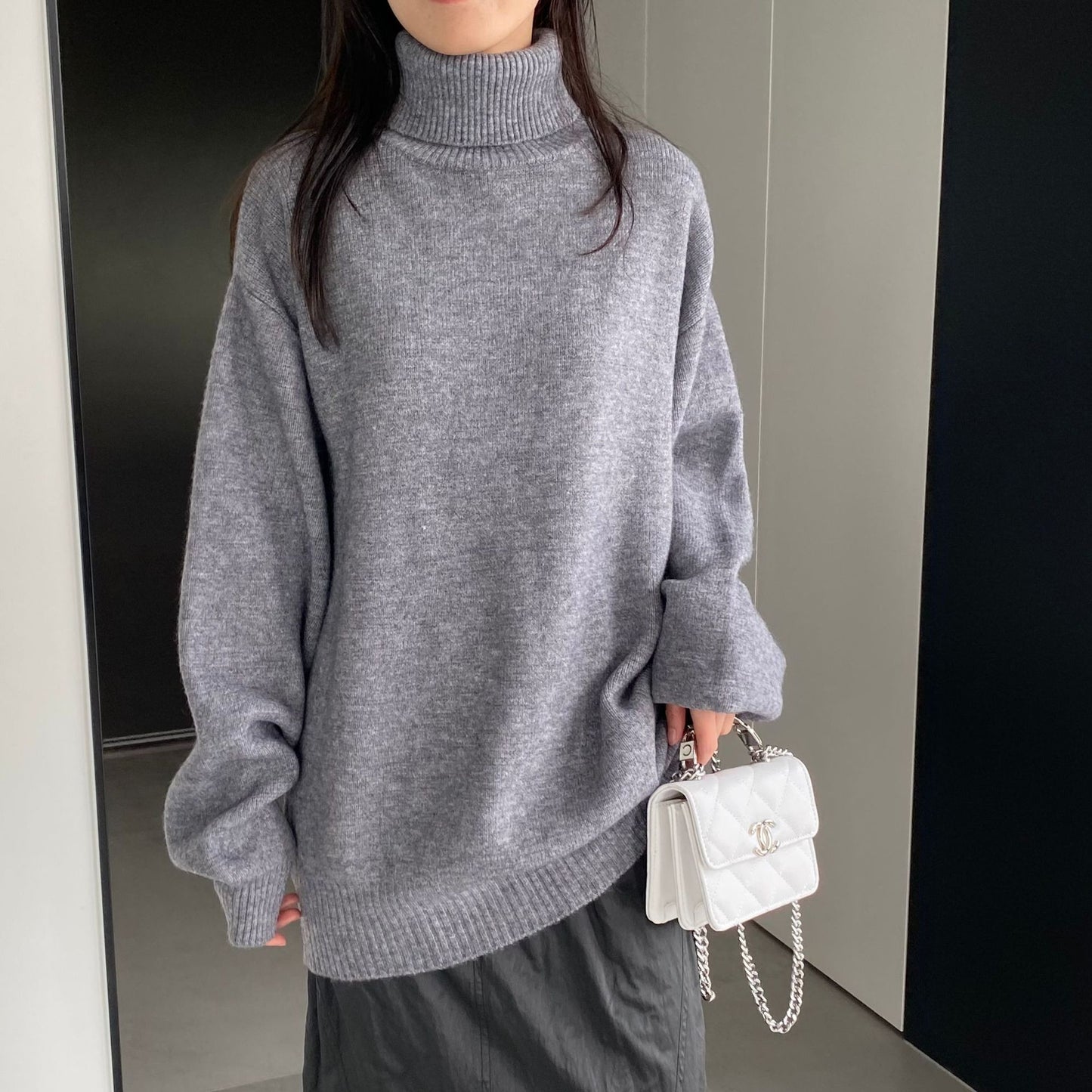 【トップス】秋冬 ハイネック 無地 気質よい ニットセーター