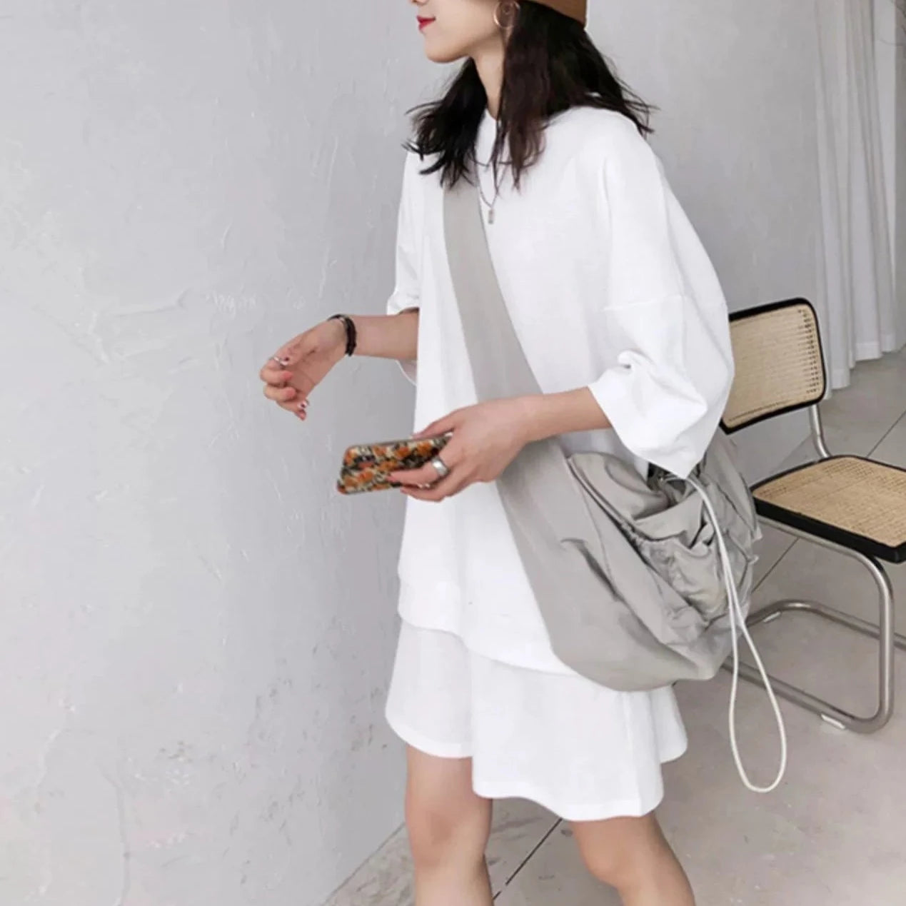 【セットアップ】好感度UP 夏 ラウンドネック 上下セット