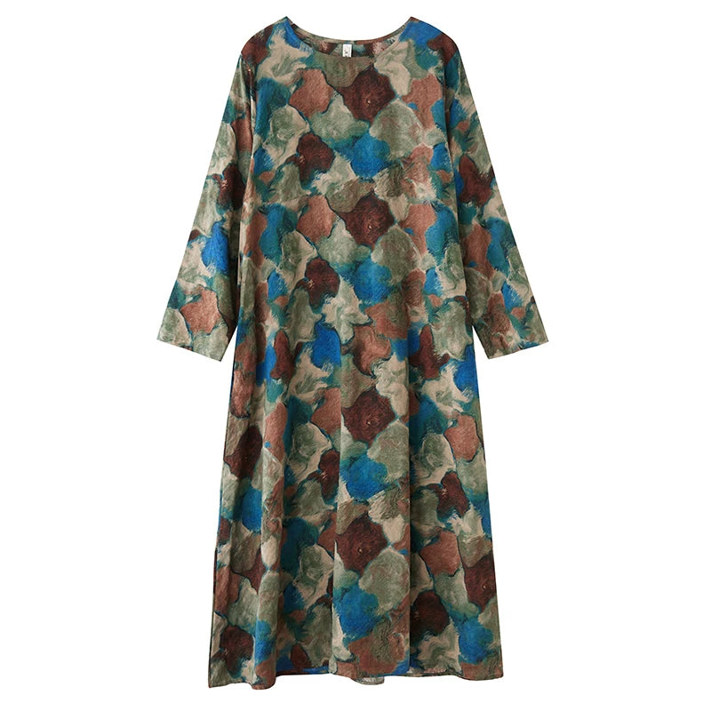 【ワンピース】大きいサイズ レディース 長袖 ワンピース リゾート風 ビーチドレス ボヘミアンスタイル ロングワンピース【SHシリーズ】