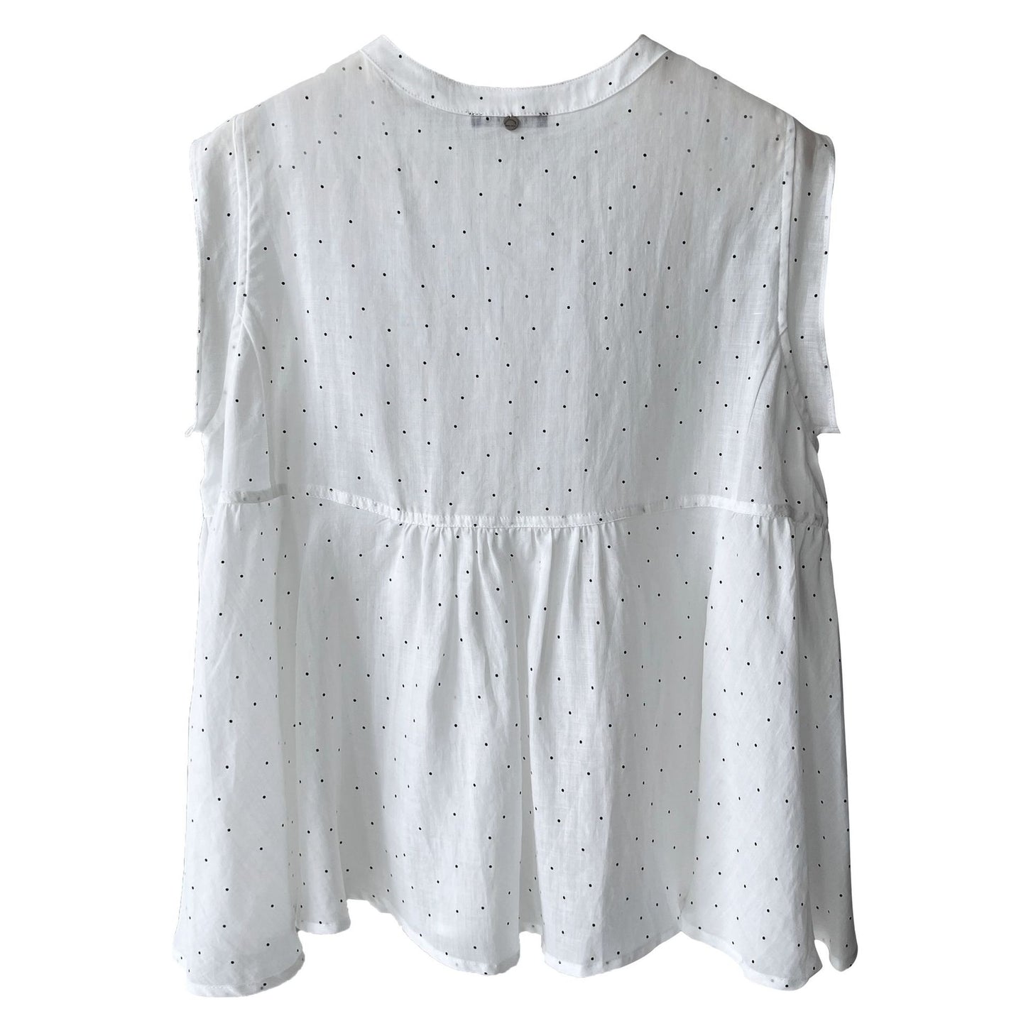 【トップス】 韓国風 ドット柄 若見え ノースリーブ シャツ 【JZシリーズ】