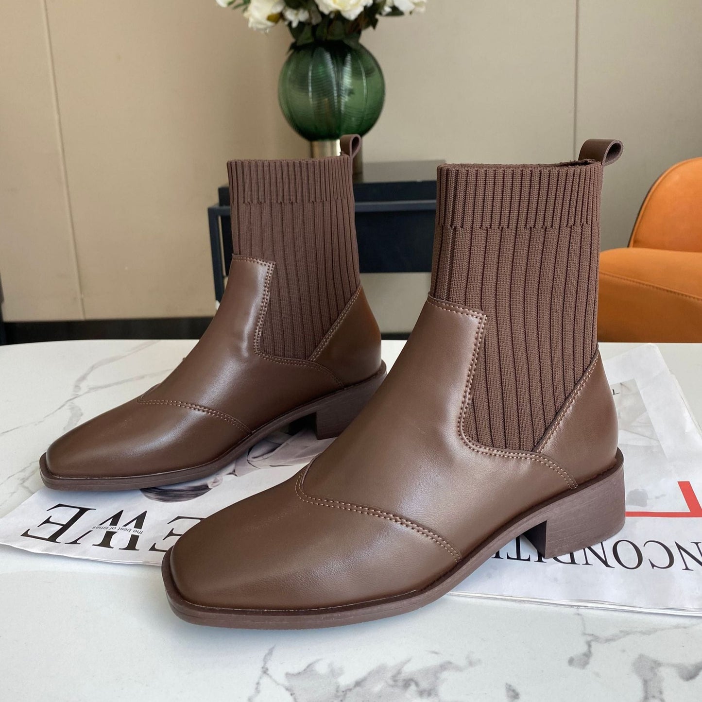 【シューズ】春秋冬 イングランド風 着痩せ 合わせやすい ショートブーツ