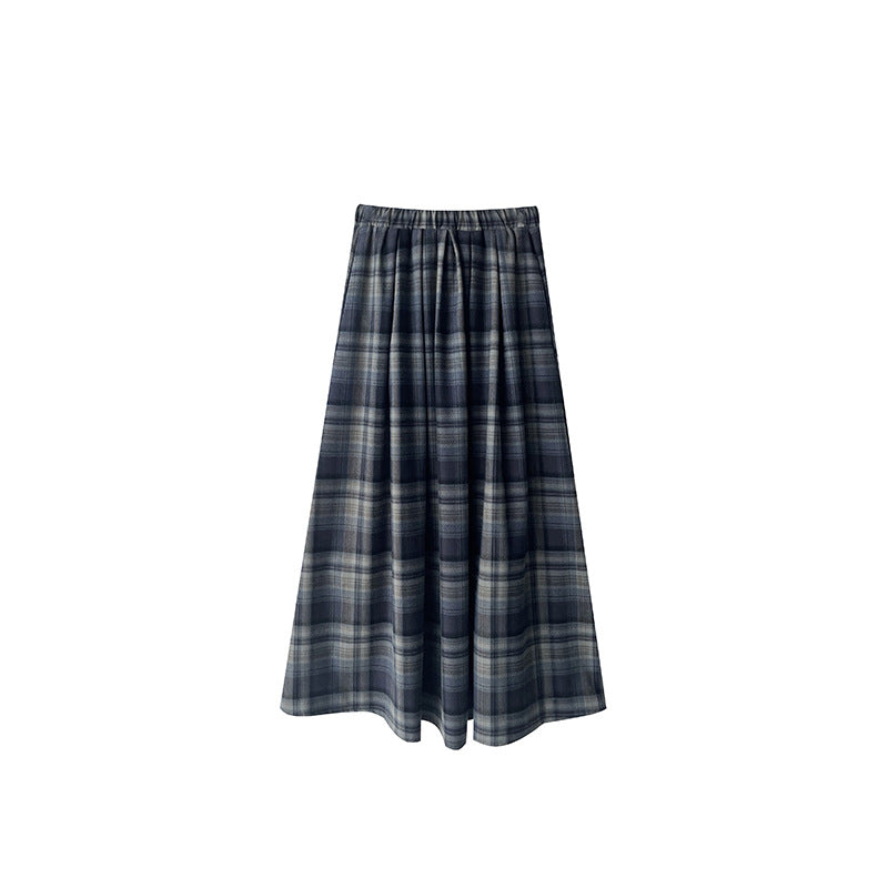 【ボトムス】春 秋 冬 チェック柄 スクール風 ロング丈 Aラインスカート 【JZシリーズ】