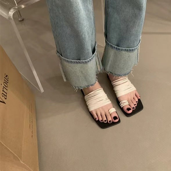 【シューズ】夏 絶対流行 レトロ 透かし彫り サンダル