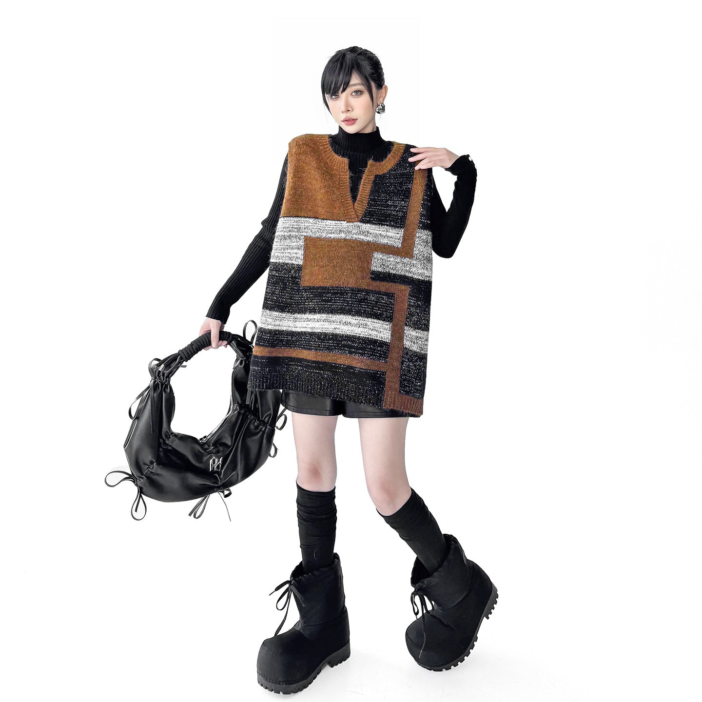 【トップス】春 秋 冬 レトロ風 おしゃれな ムラード風 ニットベスト 【AHシリーズ】