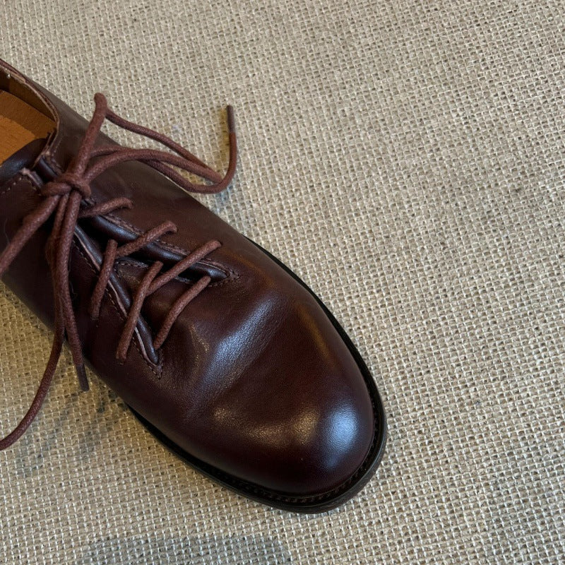 【シューズ】春秋冬 レトロ 真革 合わせやすい ローファー