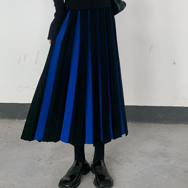 【ボトムス】ハイウエスト プリーツ Aライン 秋冬 スカート