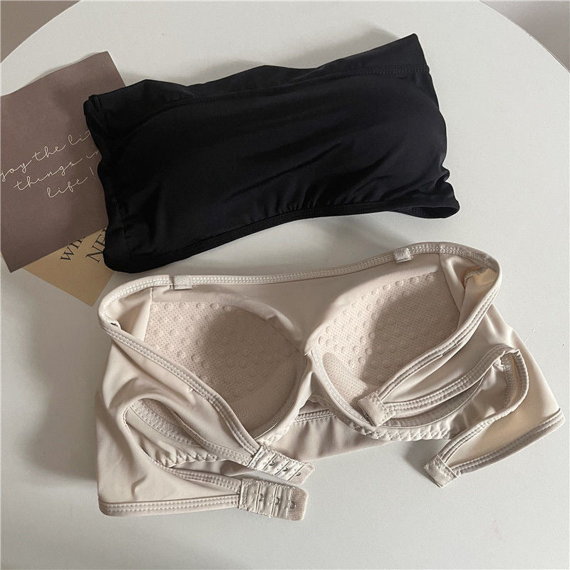 【トップス】後ろホック 春夏 ワイヤーなし ブラ タンクトップ