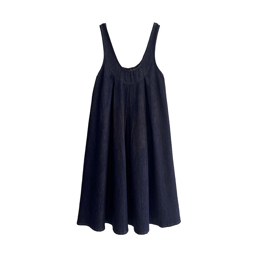 【ワンピース】レトロ Uネック デニム ワンピース 【JZシリーズ】