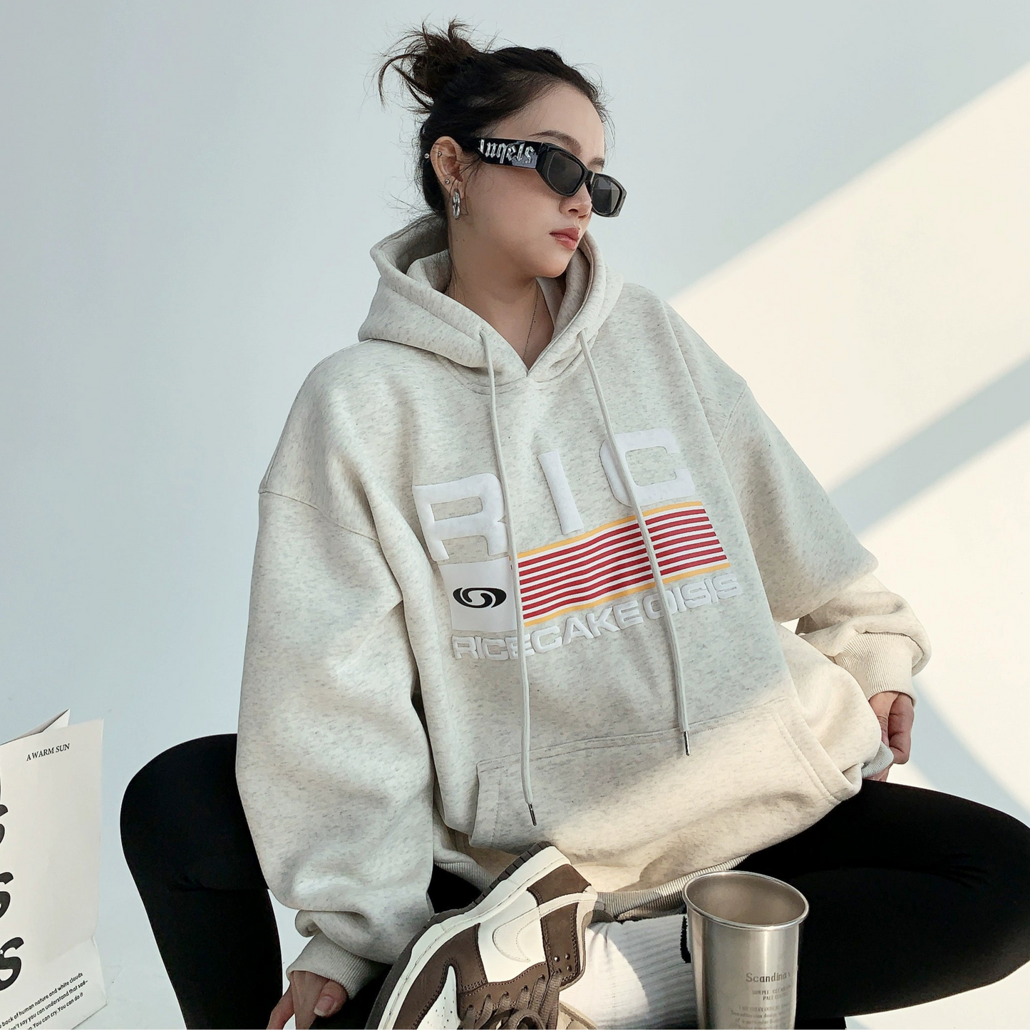 【トップス】秋冬 ゆったり 厚い保温 アルファベット フード付きパーカー【FCシリーズ】