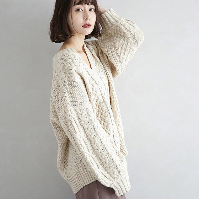 【トップス】秋冬 Vネック ニット セーター