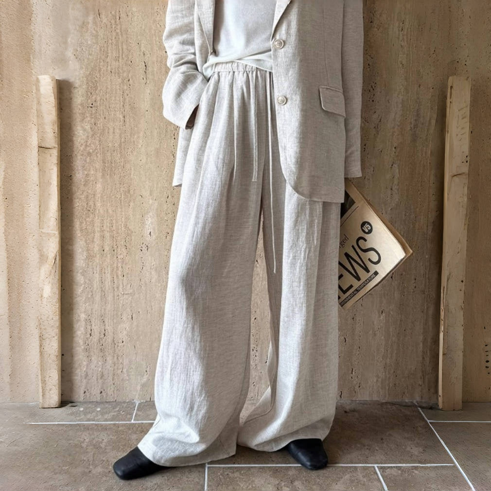 【セットアップ】【単品注文】リネン テーラードジャケット + 高見え パンツ 2点上下セット 【JZシリーズ】