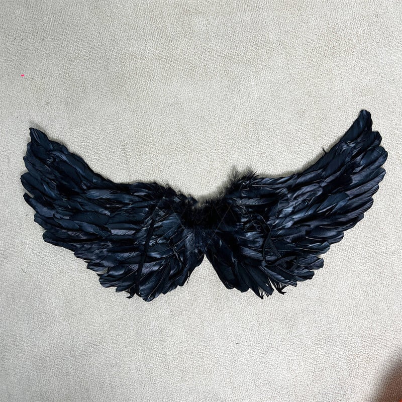 【ハロウィン】羽 翼  ブラック＆ホワイト 天使の翼 コスプレ 悪魔ウィング 小道具 ステージ衣装 大人用 子供用 フェザー
