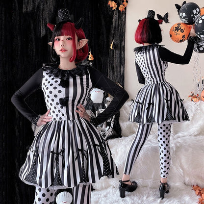 【ハロウィン】コスプレ ホラー サーカス ジョーカー ゴーストドール ワンピース レディース