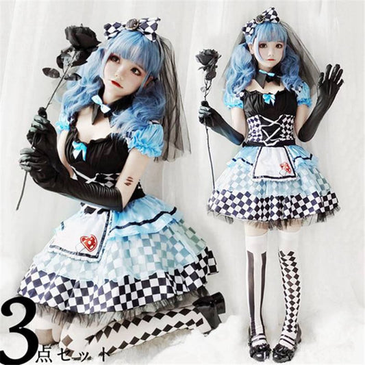 【ハロウィン】スプレ アリス メイド 魔女 ヴァンパイア ジョーカー ロリータ lolita パフスカート レディース