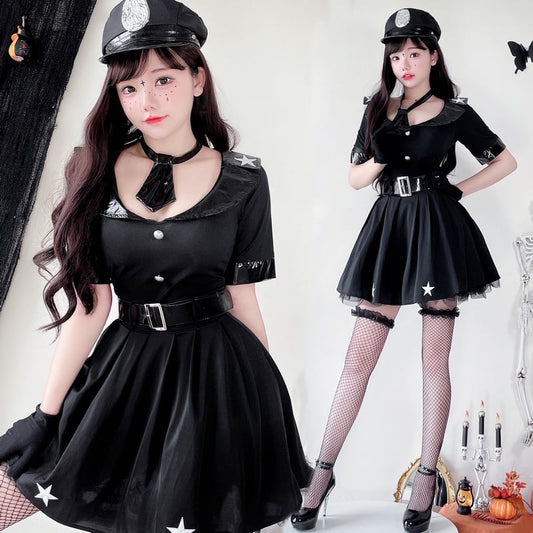 【ハロウィン】コスプレ 衣装 レディース 警察cos 制服 ワンピース 大人用 セクシー ナイトクラブ キャビンアテンダント