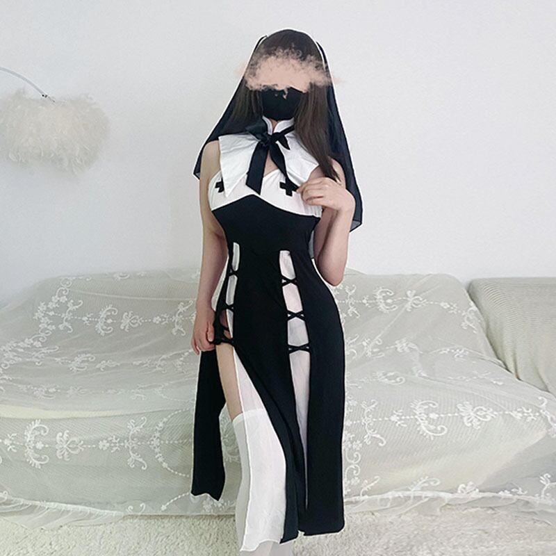 【ハロウィン】セクシー 修道女 可愛い 制服 コスプレ パジャマ