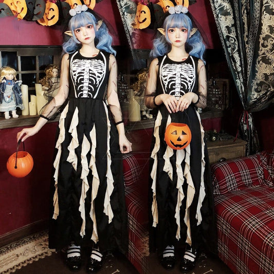 【ハロウィン】コスプレ  魔女 パーティ ダークデビル ゴーストブライド ブラック ヴァンパイア レディース