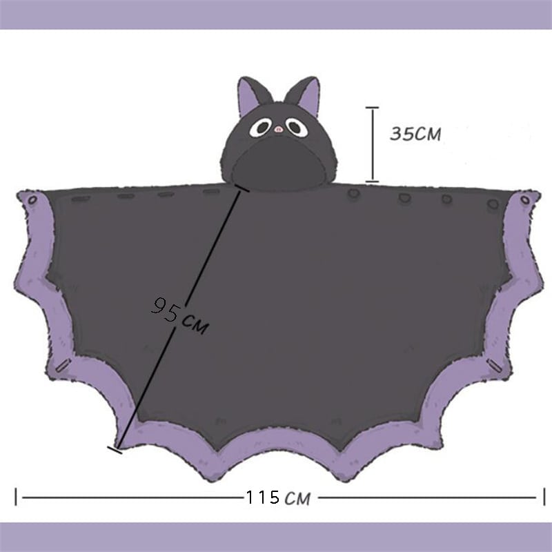 【ハロウィン】コウモリ エアコン毛布 サンゴフリース 昼寝用 ケープ フード付き パジャマ 可愛い レディース