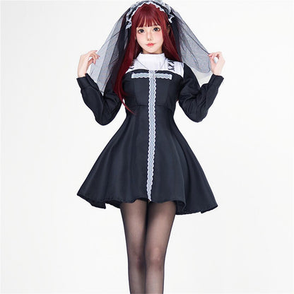 【ハロウィン】 コスチューム ゴシック ゴーストブライド ダーク クロス シスター ウィッチ 吸血鬼 舞台衣装