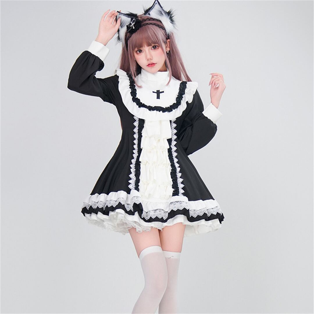 【ATELIER BOZ】ゴシック 十字架プリント 白黒 ワンピース【美品】 Karen Cross OP by Atelier Boz