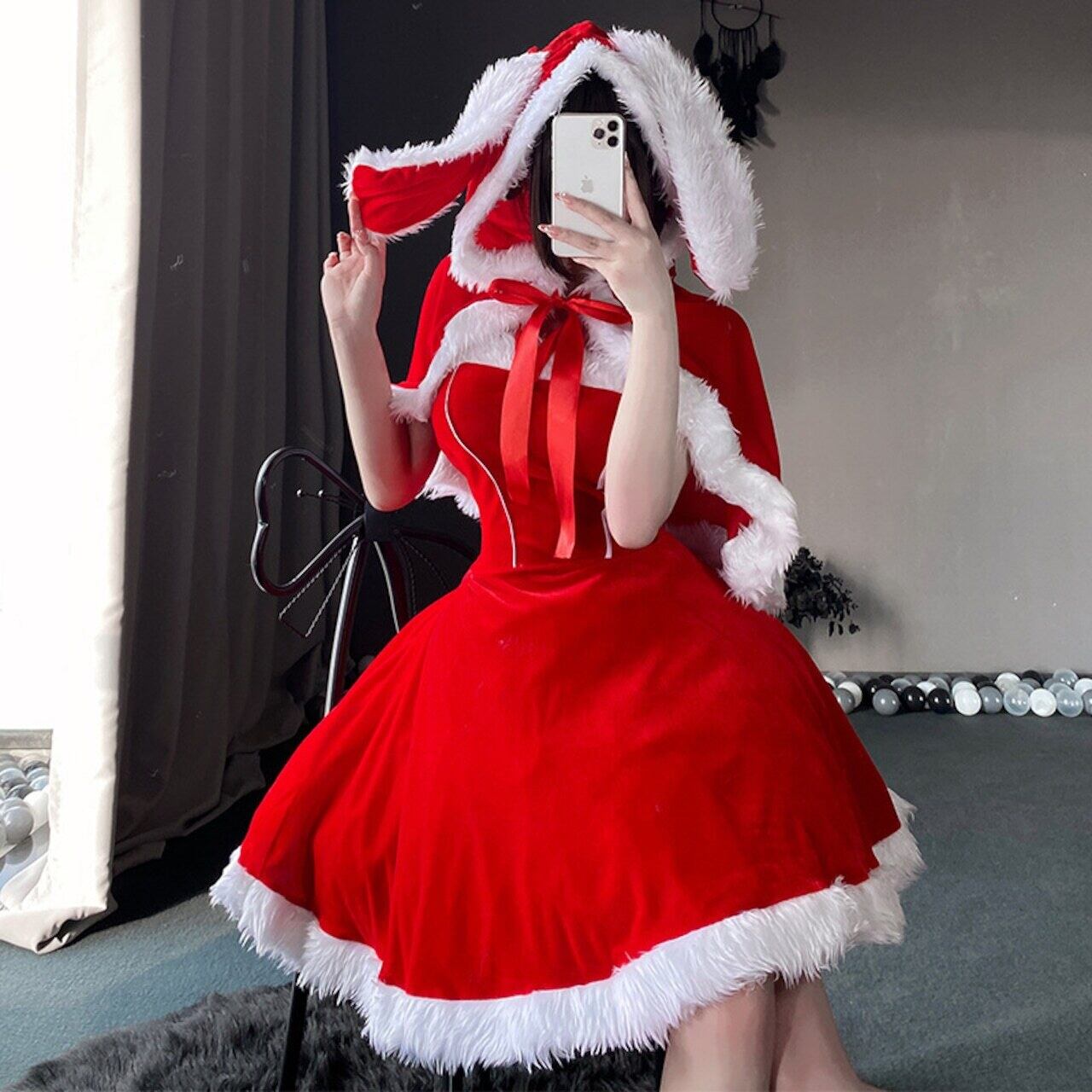 【クリスマス】サンタレッドワンピース 人気スウィート 可愛いステージコスチューム