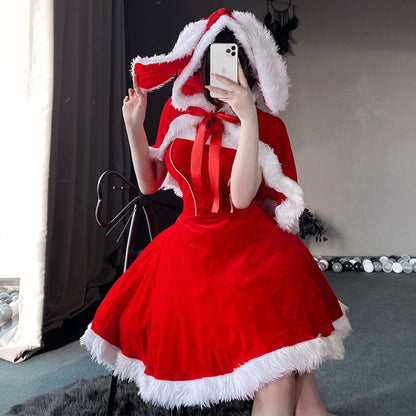 【クリスマス】サンタレッドワンピース 人気スウィート 可愛いステージコスチューム
