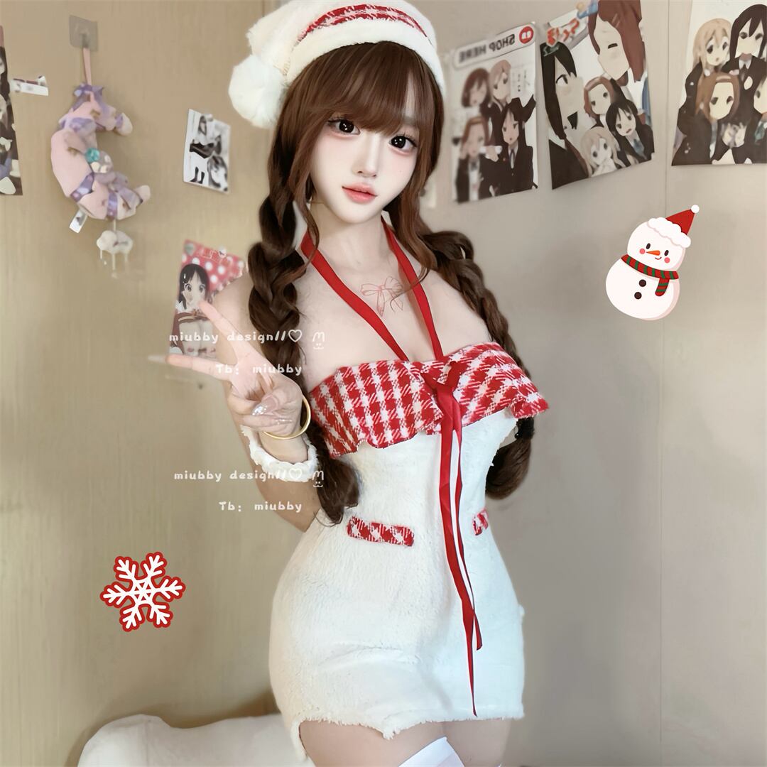 【クリスマス】セクシーランジェリー ハルタネックワンピース ピュアセクシー ナイトクラブ コスチューム 制服