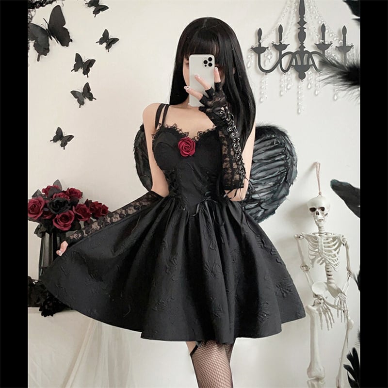 【ハロウィン】ゴシックコスプレ・ダークウィッチ・ヴァンパイア・ブラックワンピース・ブライド・エンジェル衣装