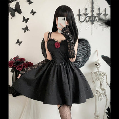 【ハロウィン】ゴシックコスプレ・ダークウィッチ・ヴァンパイア・ブラックワンピース・ブライド・エンジェル衣装