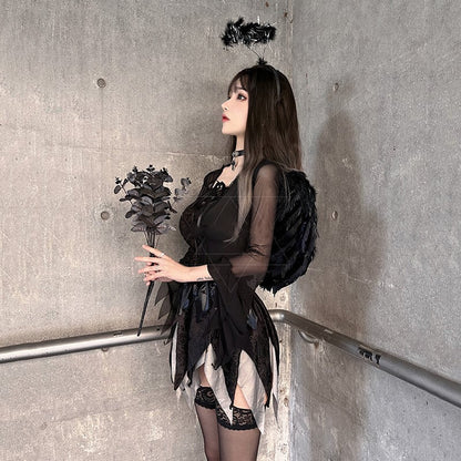 【ハロウィン】大人用 コスチューム エンジェル デビル ブラック ヴァンパイア ゴーストブライド ウィッチ 演出衣装