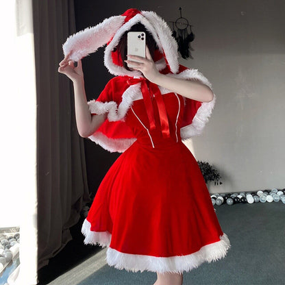 【クリスマス】サンタレッドワンピース 人気スウィート 可愛いステージコスチューム
