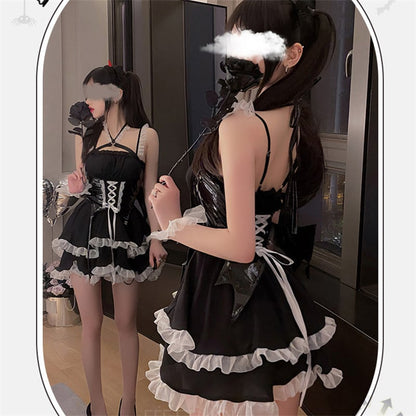 【ハロウィン】 セクシー ランジェリー PU レザー コスプレ デビル タイト コルセット 高級感