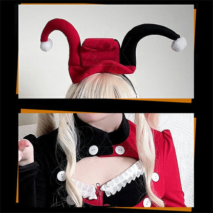 【ハロウィン】レディース サーカス ピエロ コスプレ パンク ハリークイン風 ホラー ステージ 衣装