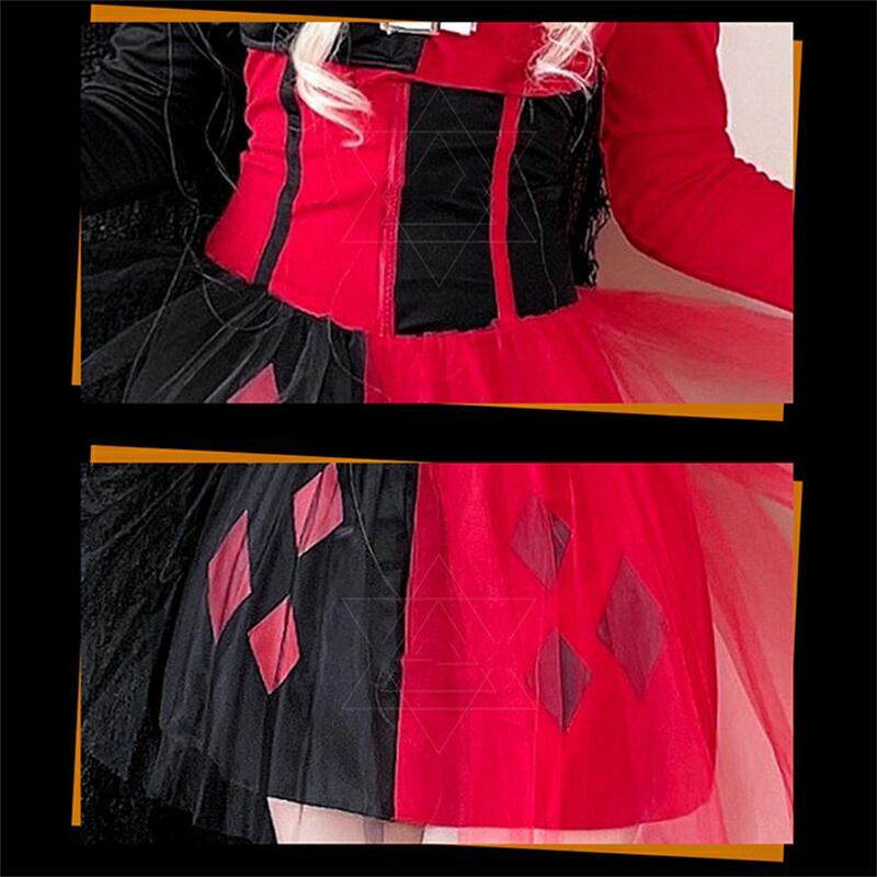 【ハロウィン】レディース サーカス ピエロ コスプレ パンク ハリークイン風 ホラー ステージ 衣装