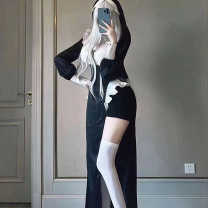 【ハロウィン】コスプレ 衣装 セクシー ナース 修道女 大きいサイズ ハロウィン メイド タイト ローブ