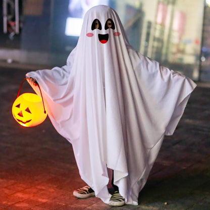 【ハロウィン】衣装 ホワイト  怖い白い 幽霊服  ゴースト ケープ 子供 大人 コスチューム マント