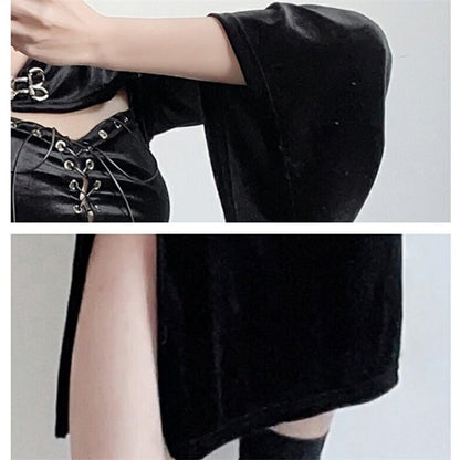 【ハロウィン】衣装 レディース ゴシック ダーク ロングドレス 魔女 吸血鬼 花嫁 コスチューム