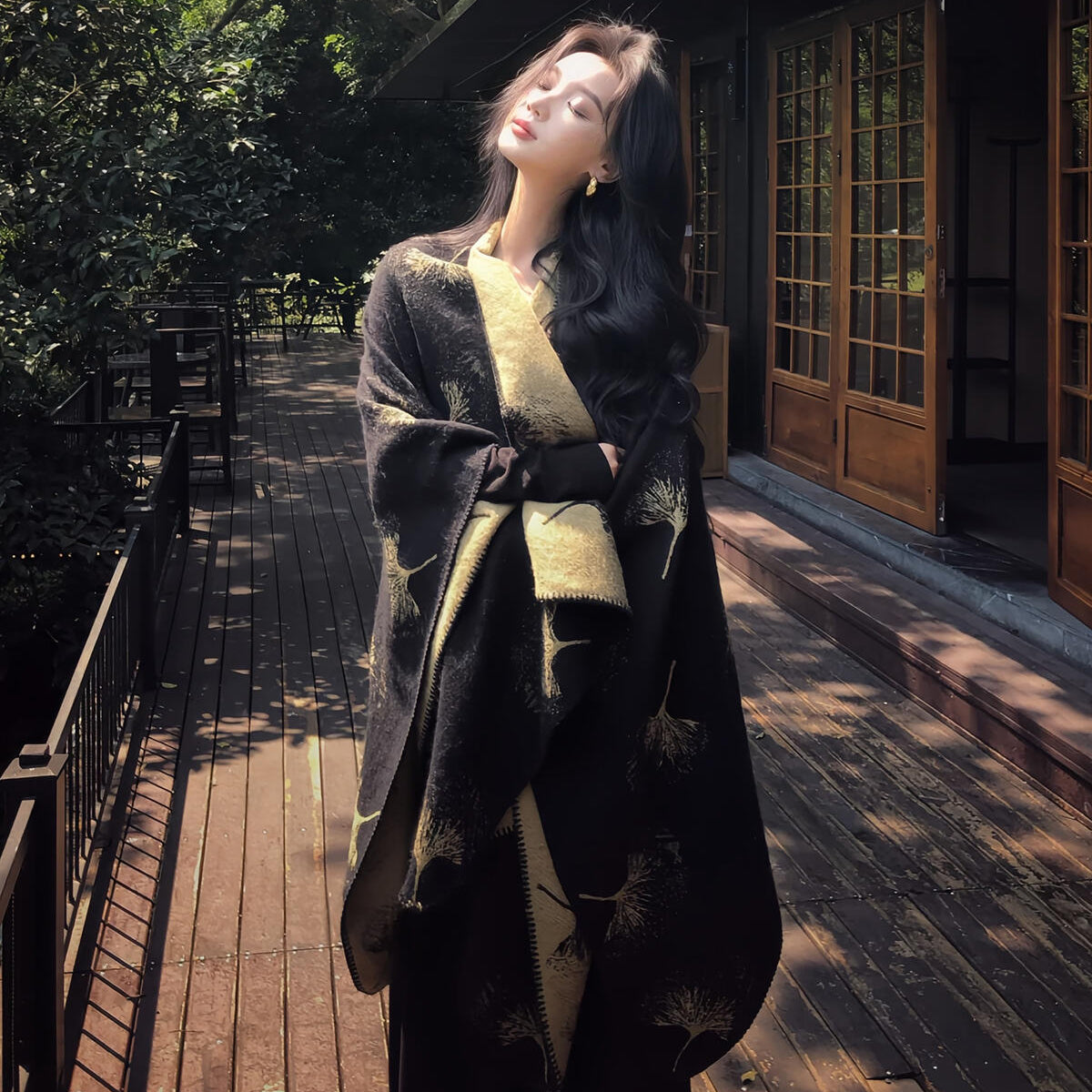 【グッズ】ニューチャイナ 春 秋 冬 保温 ケープ ストール マフラー【AHシリーズ】