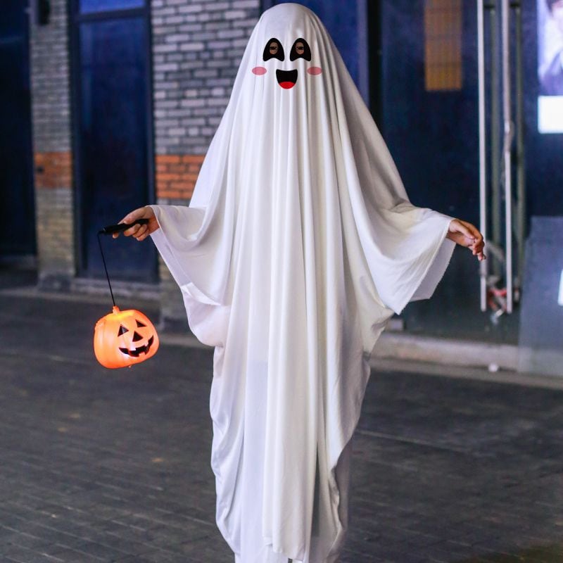 【ハロウィン】衣装 ホワイト  怖い白い 幽霊服  ゴースト ケープ 子供 大人 コスチューム マント