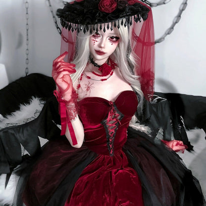 【ハロウィン】コスプレ 衣装 レディース 新作 赤い悪魔 暗黒天使 ワンピース セット セクシー 角色扮演服