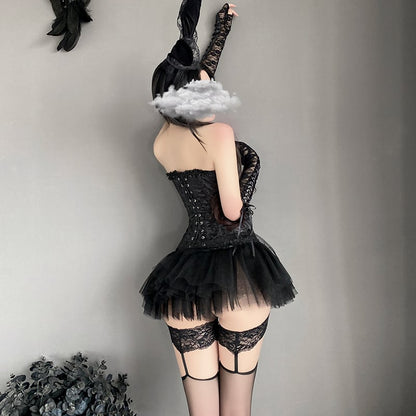 【ハロウィン】コルセット ダークエンジェル チューブトップ ベスト セクシー ランジェリー