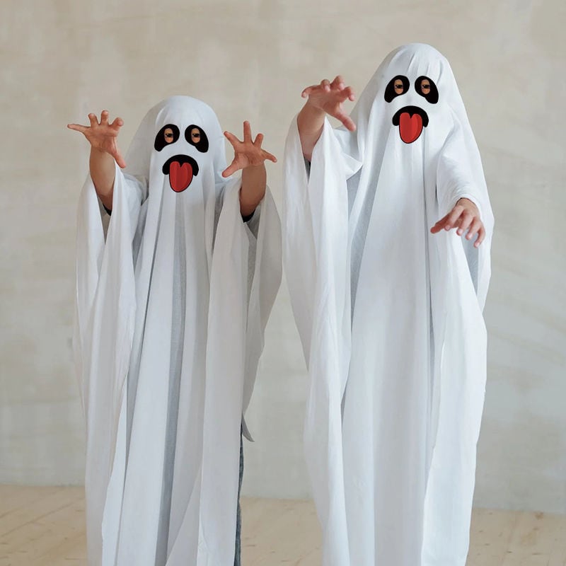 【ハロウィン】衣装 ホワイト  怖い白い 幽霊服  ゴースト ケープ 子供 大人 コスチューム マント