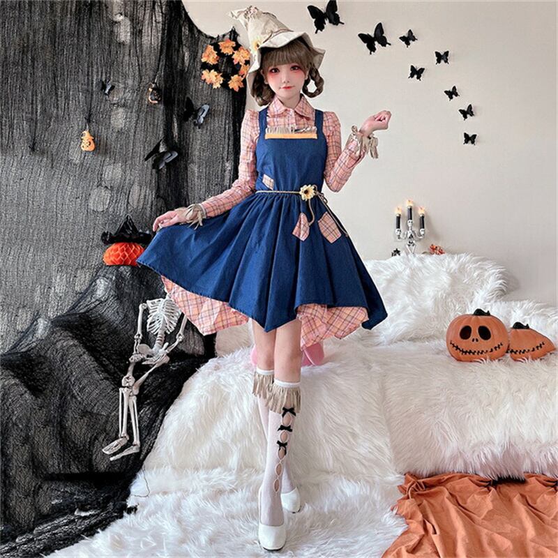 【ハロウィン】大人用 コスチューム スケアクロウ ウィッチ ワンピース ジョーカー コスプレ クリスマス ステージ 演劇 メイド服