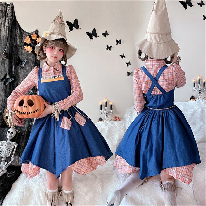 【ハロウィン】大人用 コスチューム スケアクロウ ウィッチ ワンピース ジョーカー コスプレ クリスマス ステージ 演劇 メイド服