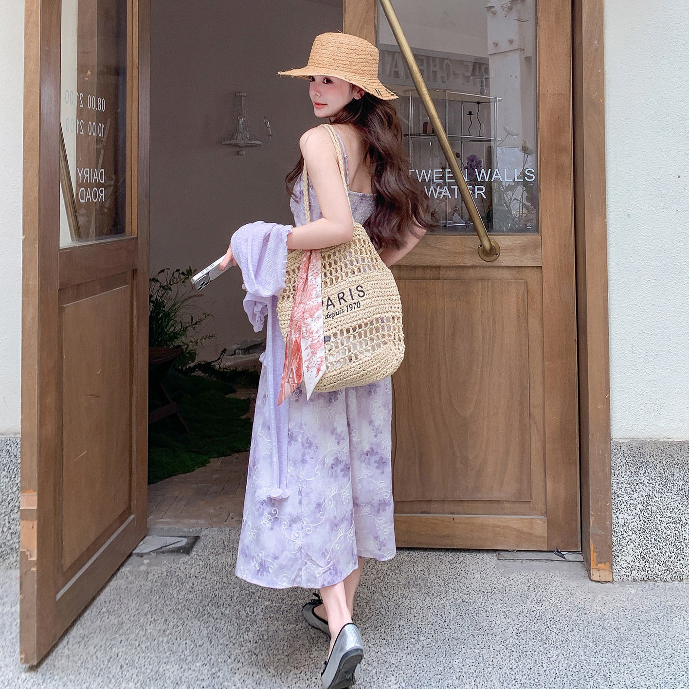 セットアップ】花柄キャミワンピース×カーディガン セット リゾート風