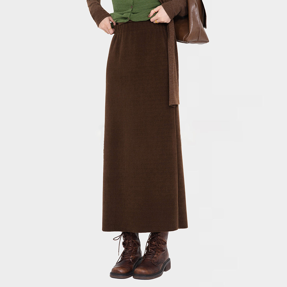 5カラー【ボトムス】ハイウエスト ミディスカート レディース 秋冬 カジュアル 上品 ゴムウエスト【JZシリーズ】